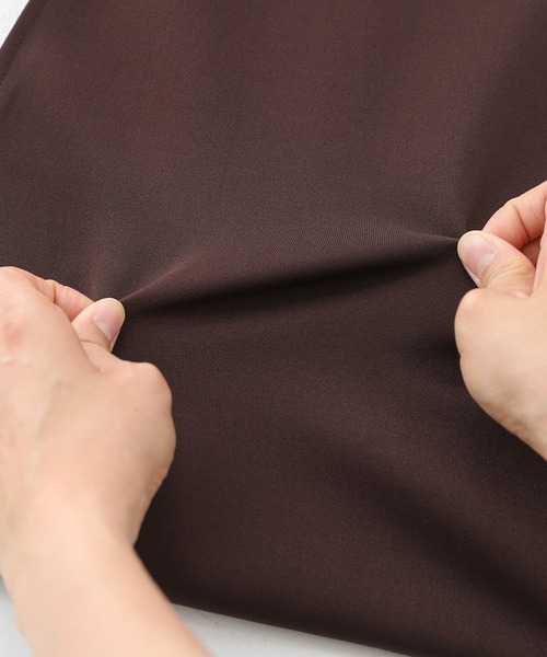 n'OrLABEL（ノアールレーベル）の「『異素材切替えノースリーブワンピース』（ワンピース・レディース・ブラック/ブラウン/グリーン・1/2）」の13枚目の写真