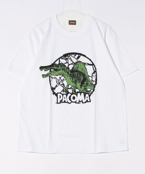 sunny branch(サニーブランチ)の「★PaCoMa/パコマ★Spino saurus TEE (ADULT)(Tシャツ/カットソー・メンズ・オフホワイト/サックスブルー/スミクロ/ライトグレー・LARGE/MEDIUM)」の1枚目の写真