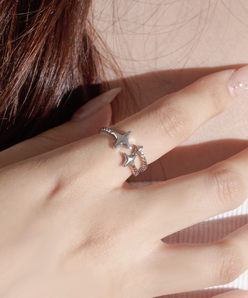 apres jour mignon(アプレジュールミニョン)の「【apresjour mignon×ARIAZ】スターライトリング(リング・レディース・シルバー・ONESIZE)」の2枚目の写真