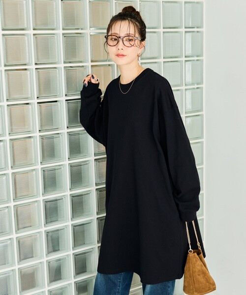 セール】限定展開 ビッグシルエット ロング スリーブ Tシャツ ミニ