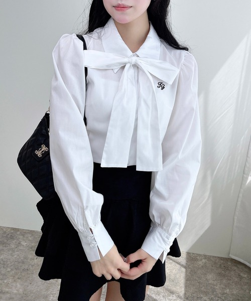 胸刺繍ボウタイブラウス（シャツ/ブラウス）｜INGNI（イング）の