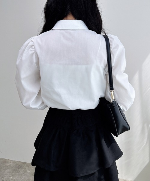 INGNI(イング)の「胸刺繍ボウタイブラウス(シャツ/ブラウス・レディース・ブラック/サックスブルー/オフホワイト/ブラウン系その他2/ネイビー系2・M)」の6枚目の写真