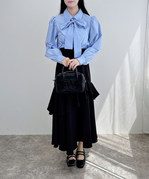 胸刺繍ボウタイブラウス（シャツ/ブラウス）｜INGNI（イング）の