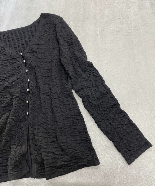 AIC.（エーアイシー）の「ギャザーニットカーディガン（カーディガン/ボレロ・レディース・オフホワイト/ブラック/レッド・FREE）」の22枚目の写真