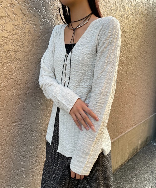 Amiページ セール】ギャザーニットカーディガン（カーディガン/ボレロ）｜AIC