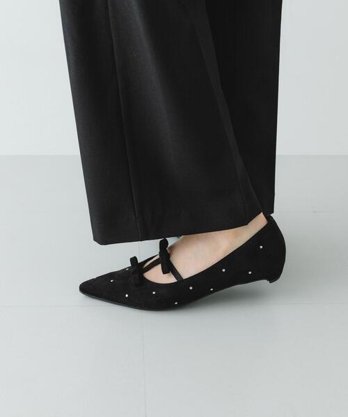 RODE SKO（ロデスコ）の「2センチダブルリボンヒールパンプス（パンプス・レディース・ブラック/オフホワイト・38/36/37）」の5枚目の写真