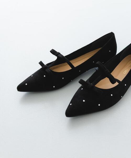 RODE SKO（ロデスコ）の「2センチダブルリボンヒールパンプス（パンプス・レディース・ブラック/オフホワイト・38/36/37）」の10枚目の写真