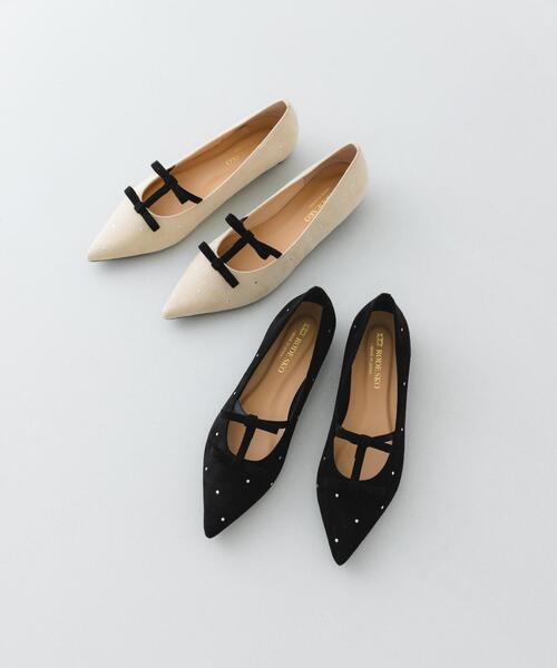 RODE SKO（ロデスコ）の「2センチダブルリボンヒールパンプス（パンプス・レディース・ブラック/オフホワイト・38/36/37）」の13枚目の写真