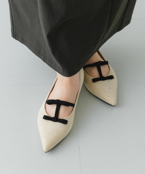 RODE SKO（ロデスコ）の「2センチダブルリボンヒールパンプス（パンプス・レディース・ブラック/オフホワイト・38/36/37）」の21枚目の写真