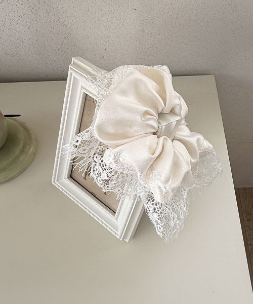 セール】フリンジ レース サテン シュシュ（シュシュ）｜CEMONEMO