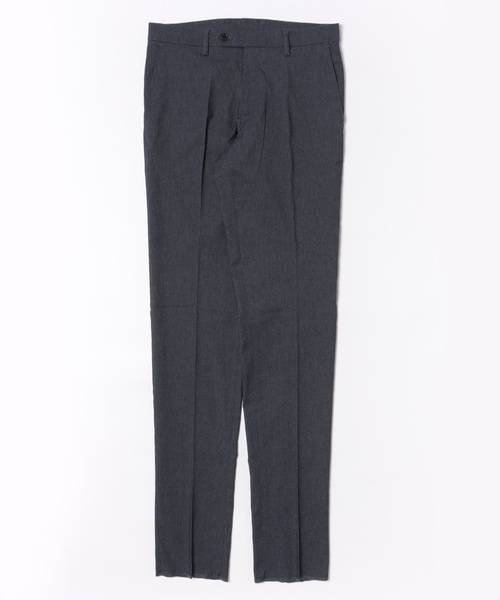 m.f.editorial（エムエフエディトリアル）の「【ストレッチ ウォッシャブル イージーケア】m.f.エディトリアル メンズ ノータックビジネスパンツ デニム調紺(セットアップ可能)（スーツパンツ・メンズ・ネイビー・MEDIUM/LARGE/X-LARGE）」の2枚目の写真