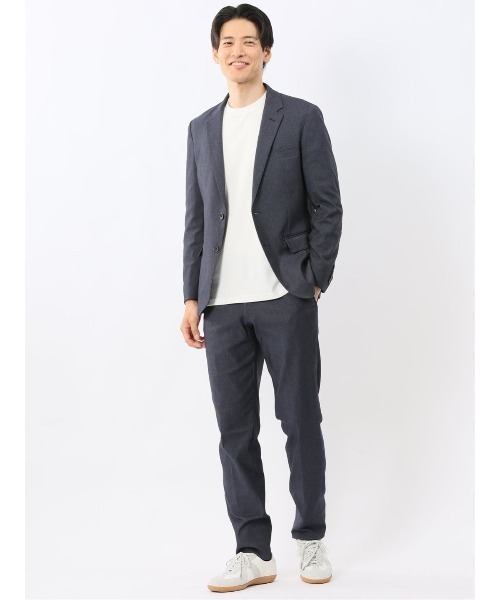 m.f.editorial（エムエフエディトリアル）の「【ストレッチ ウォッシャブル イージーケア】m.f.エディトリアル メンズ ノータックビジネスパンツ デニム調紺(セットアップ可能)（スーツパンツ・メンズ・ネイビー・MEDIUM/LARGE/X-LARGE）」の11枚目の写真