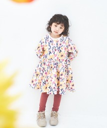 極美品✨キャバン　ボタニカルワンピース　コットン　花柄　オレンジ 極美品✨キャバン ボタニカルワンピース コットン 花柄 オレンジ