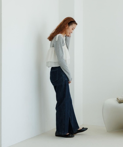 flower（フラワー）の「シャギーフリルビスチェ（キャミソール・レディース・ブラック/アイボリー・FREE）」の6枚目の写真