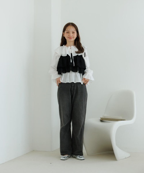 flower（フラワー）の「シャギーフリルビスチェ（キャミソール・レディース・ブラック/アイボリー・FREE）」の16枚目の写真