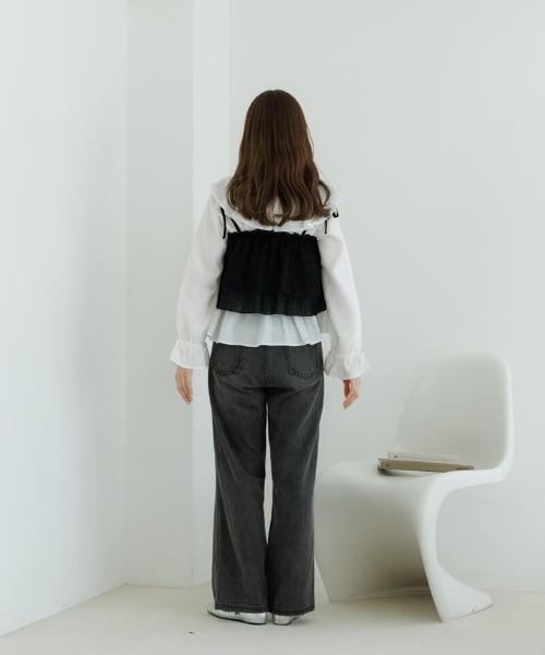 flower（フラワー）の「シャギーフリルビスチェ（キャミソール・レディース・ブラック/アイボリー・FREE）」の18枚目の写真