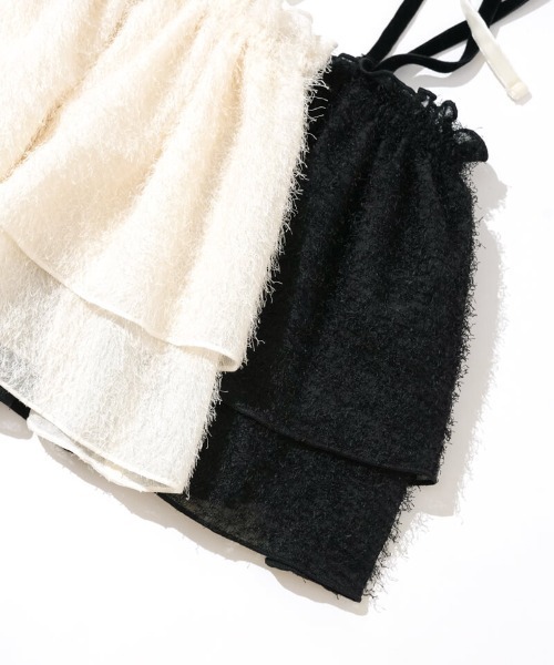 flower（フラワー）の「シャギーフリルビスチェ（キャミソール・レディース・ブラック/アイボリー・FREE）」の22枚目の写真