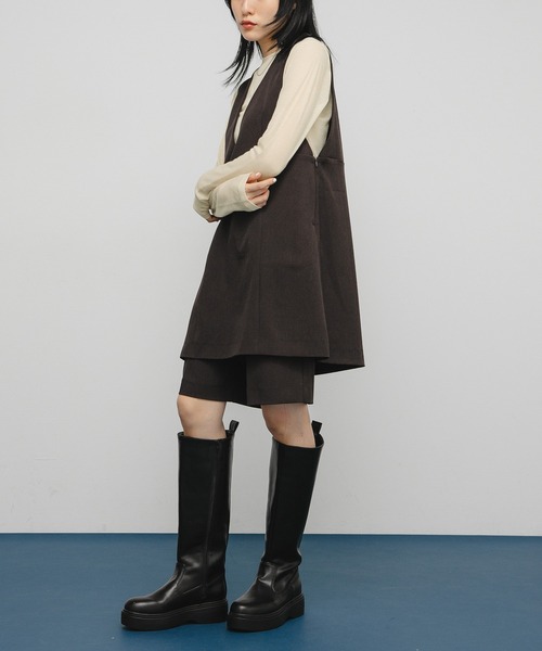 KBF（ケイビーエフ）の「シアーリブデザインカットソー（Tシャツ/カットソー・レディース・チャコールグレー/ピンク/ライトベージュ・ONE）」の10枚目の写真