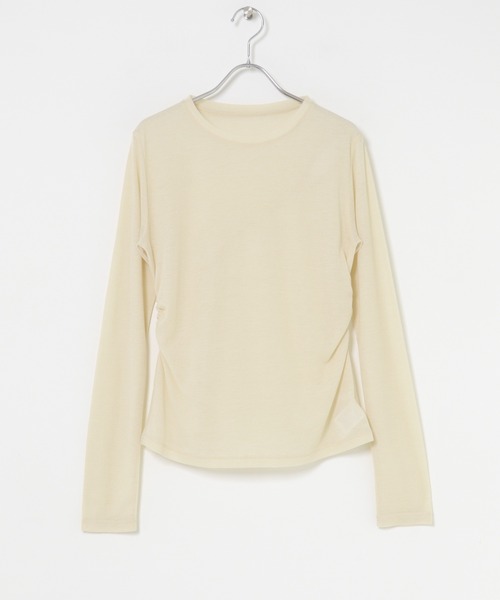 KBF（ケイビーエフ）の「シアーリブデザインカットソー（Tシャツ/カットソー・レディース・チャコールグレー/ピンク/ライトベージュ・ONE）」の22枚目の写真