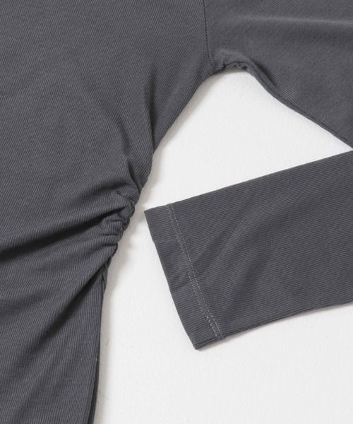 KBF（ケイビーエフ）の「シアーリブデザインカットソー（Tシャツ/カットソー・レディース・チャコールグレー/ピンク/ライトベージュ・ONE）」の20枚目の写真