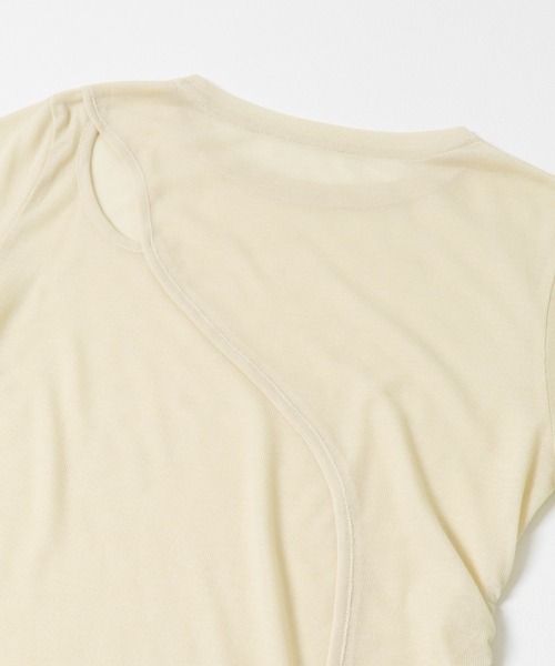 KBF（ケイビーエフ）の「シアーリブデザインカットソー（Tシャツ/カットソー・レディース・チャコールグレー/ピンク/ライトベージュ・ONE）」の16枚目の写真