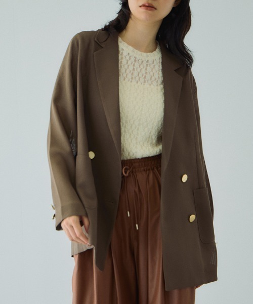 VICKY（ビッキー）の「メッシュダブルテーラージャケット≪手洗い可能≫（ダウンジャケット/コート・レディース・ブラック/ブラウン・M）」の2枚目の写真