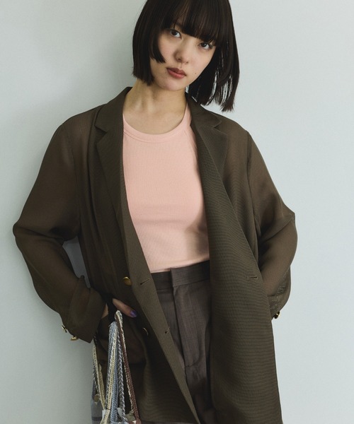 VICKY（ビッキー）の「メッシュダブルテーラージャケット≪手洗い可能≫（ダウンジャケット/コート・レディース・ブラック/ブラウン・M）」の10枚目の写真