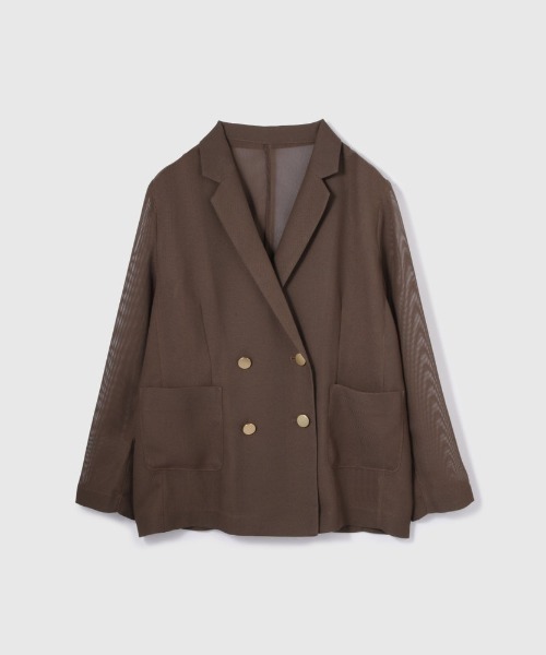 VICKY（ビッキー）の「メッシュダブルテーラージャケット≪手洗い可能≫（ダウンジャケット/コート・レディース・ブラック/ブラウン・M）」の3枚目の写真