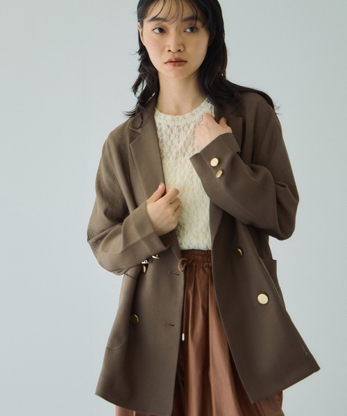 VICKY（ビッキー）の「メッシュダブルテーラージャケット≪手洗い可能≫（ダウンジャケット/コート・レディース・ブラック/ブラウン・M）」の21枚目の写真