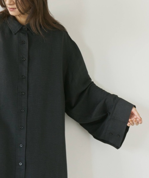 Libra Cue（リブラ キュー）の「ロングシャツワンピース（シャツワンピース・レディース・ホワイト/ブラック・FREE）」の14枚目の写真