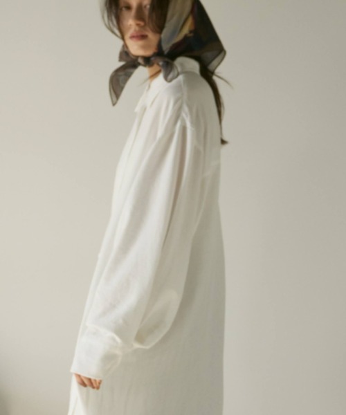 Libra Cue（リブラ キュー）の「ロングシャツワンピース（シャツワンピース・レディース・ホワイト/ブラック・FREE）」の9枚目の写真