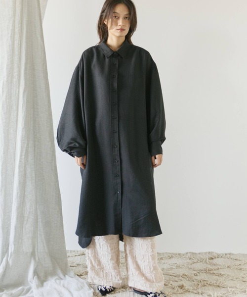 Libra Cue（リブラ キュー）の「ロングシャツワンピース（シャツワンピース・レディース・ホワイト/ブラック・FREE）」の20枚目の写真