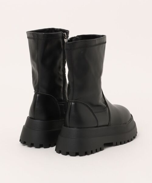 SANSeLF(サンセルフ)の「【SANSeLF】 ショートブーツ 厚底ラグソール ストレートシルエット sas25a020(ブーツ・レディース・ブラック・39/38/37/36)」の12枚目の写真