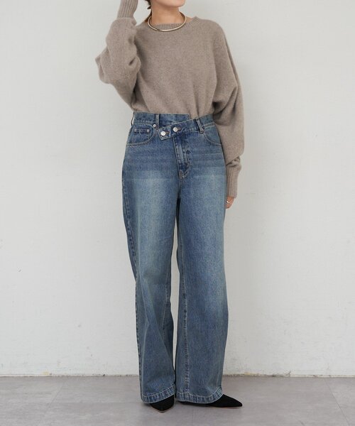 SHENERY（シーナリー）の「ウエストデザインデニム（デニムパンツ・レディース・ブルー/ブラック・38/36）」の4枚目の写真