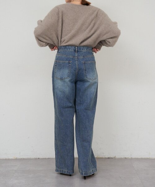 SHENERY（シーナリー）の「ウエストデザインデニム（デニムパンツ・レディース・ブルー/ブラック・38/36）」の6枚目の写真