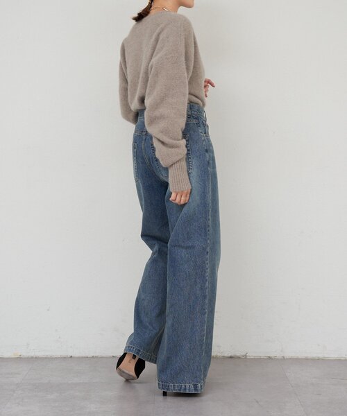 SHENERY（シーナリー）の「ウエストデザインデニム（デニムパンツ・レディース・ブルー/ブラック・38/36）」の7枚目の写真