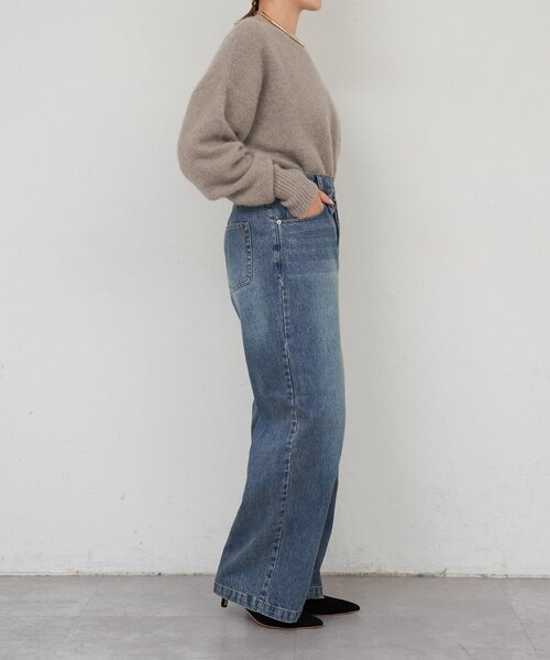 SHENERY（シーナリー）の「ウエストデザインデニム（デニムパンツ・レディース・ブルー/ブラック・38/36）」の8枚目の写真