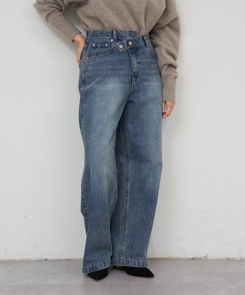 SHENERY（シーナリー）の「ウエストデザインデニム（デニムパンツ・レディース・ブルー/ブラック・38/36）」の10枚目の写真