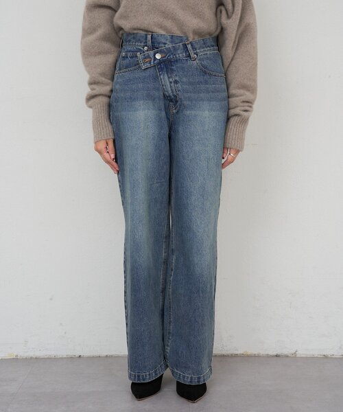 SHENERY（シーナリー）の「ウエストデザインデニム（デニムパンツ・レディース・ブルー/ブラック・38/36）」の16枚目の写真