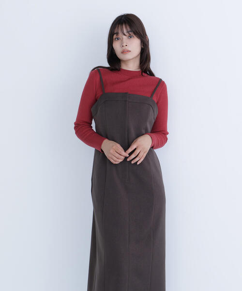 NATURAL BEAUTY BASIC（ナチュラルビューティーベーシック）の「◇キャミワンピース（ワンピース・レディース・ダークブラウン/イエロー・P/S/MEDIUM/SMALL）」の10枚目の写真