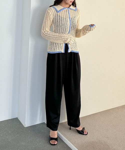 PILIT（ピリット）の「ポンチタックカーブパンツ（その他パンツ・レディース・アイボリー/ブラック/ブラウン・MEDIUM）」の22枚目の写真