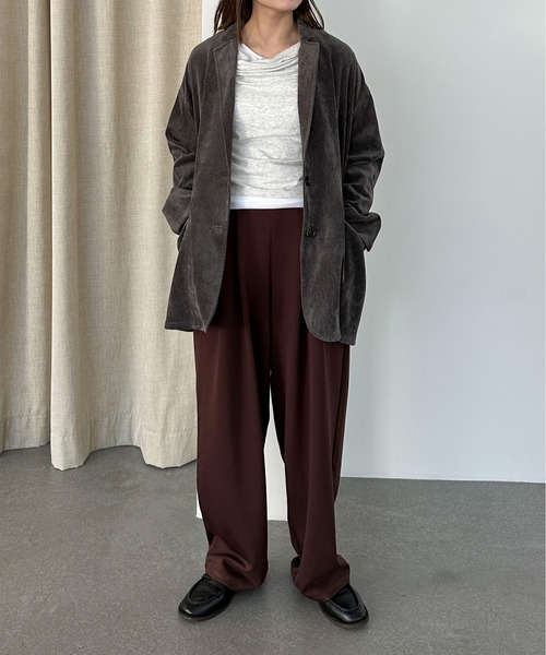 PILIT（ピリット）の「ポンチタックカーブパンツ（その他パンツ・レディース・アイボリー/ブラック/ブラウン・MEDIUM）」の4枚目の写真