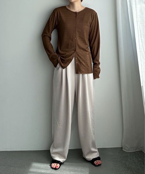 PILIT（ピリット）の「ポンチタックカーブパンツ（その他パンツ・レディース・アイボリー/ブラック/ブラウン・MEDIUM）」の10枚目の写真