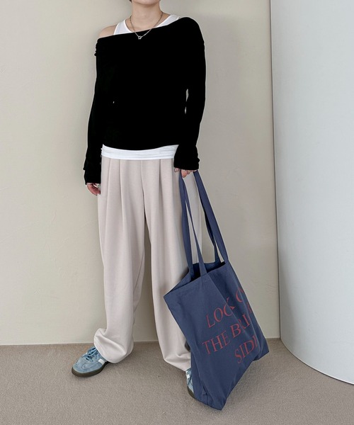 PILIT（ピリット）の「ポンチタックカーブパンツ（その他パンツ・レディース・アイボリー/ブラック/ブラウン・MEDIUM）」の5枚目の写真