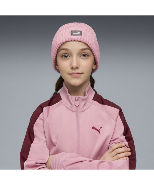 PUMA（プーマ）の「PUMA プーマ キッズ CLASSIC ロークラウン ビーニー（ニットキャップ/ビーニー・キッズ・ブラック/ライトピンク・S）」の2枚目の写真