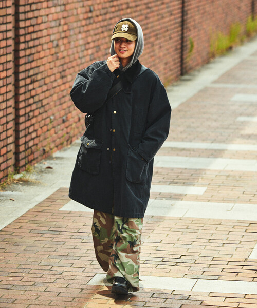 NAUTICA（ノーティカ）の「NAUTICA/ノーティカ ヴィンテージライク 衿切り替え クラッシュド ダックコート（ステンカラーコート・メンズ・ベージュ/ブラック/オリーブ・MEDIUM/LARGE/X-LARGE）」の5枚目の写真