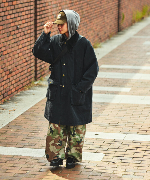 NAUTICA（ノーティカ）の「NAUTICA/ノーティカ ヴィンテージライク 衿切り替え クラッシュド ダックコート（ステンカラーコート・メンズ・ベージュ/ブラック/オリーブ・MEDIUM/LARGE/X-LARGE）」の6枚目の写真