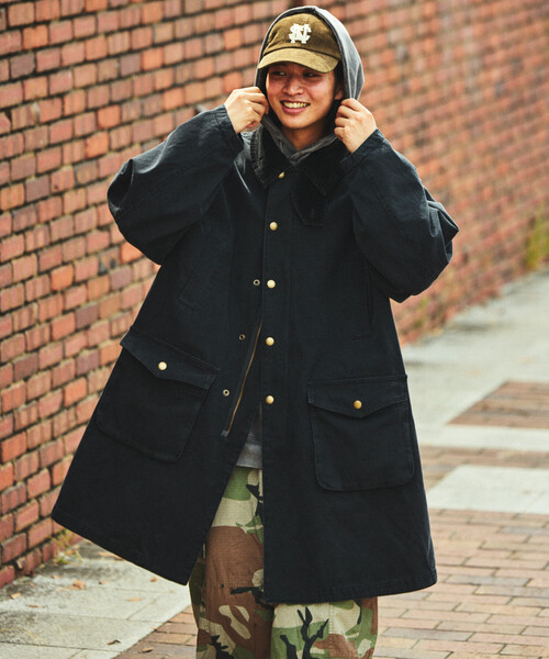 お値引き: Heno 切り替え コート 黒 38 お値引き: Heno 切り替え