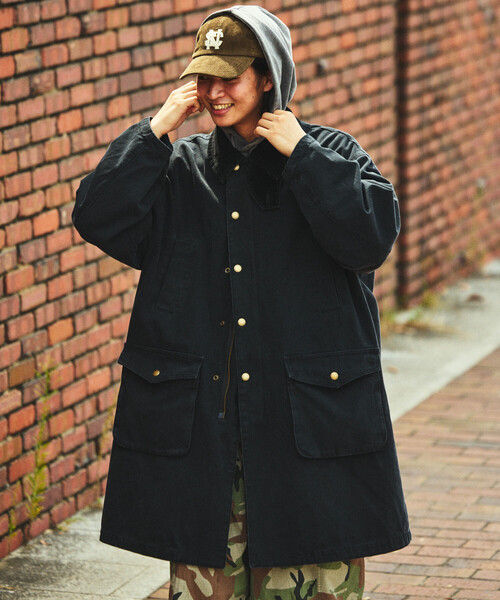 NAUTICA（ノーティカ）の「NAUTICA/ノーティカ ヴィンテージライク 衿切り替え クラッシュド ダックコート（ステンカラーコート・メンズ・ベージュ/ブラック/オリーブ・MEDIUM/LARGE/X-LARGE）」の12枚目の写真