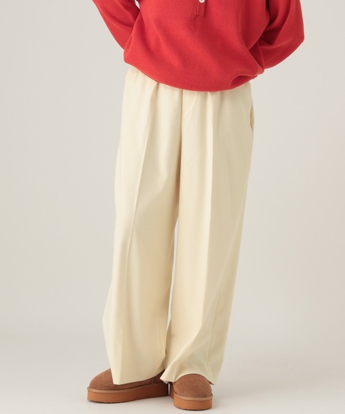 Elura（エルーラ）の「ウールライクワイドパンツ/596038（その他パンツ・レディース・ネイビー/オフホワイト/ライトグレー・MEDIUM/LARGE/FREE(S)）」の2枚目の写真